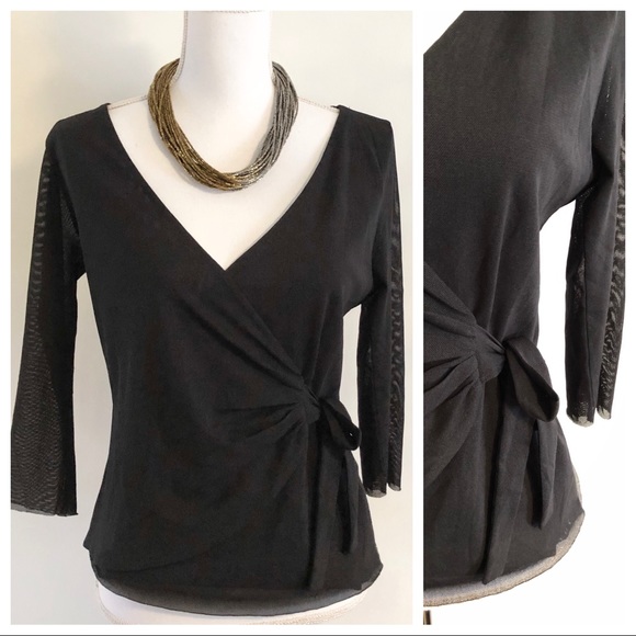 Express Tops - Express Women’s Front Tie Wrap Blouse Size Large